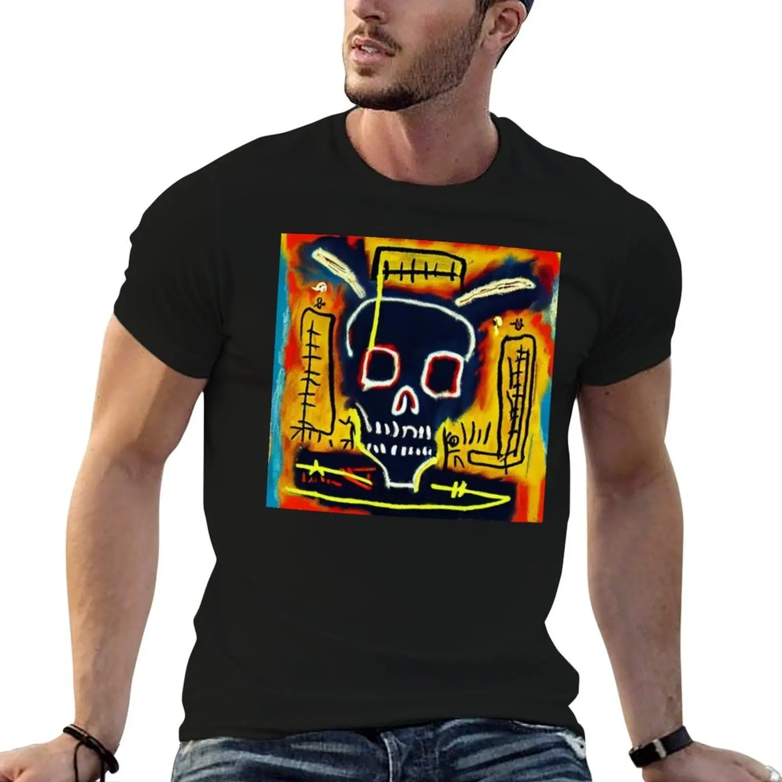 Urban Art Skull Nouveau Street Art Graffiti Skull T-Shirt Man t-shirt topping mens funny t shirts