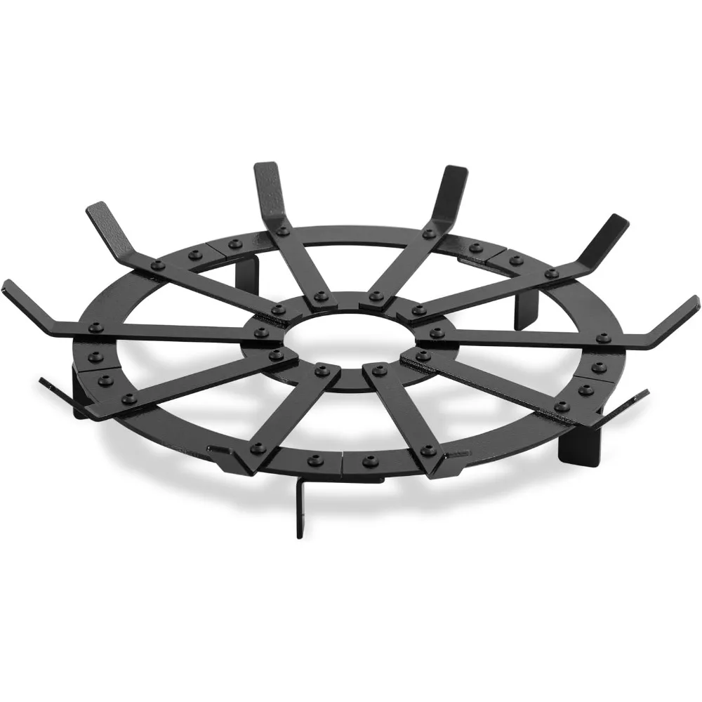 

24 Inch Round Fire Pit Grate with 5 Support Legs for Firepit, Heavy Duty Firewood Log Burning Rack Holder for Outdoor Campfire a
