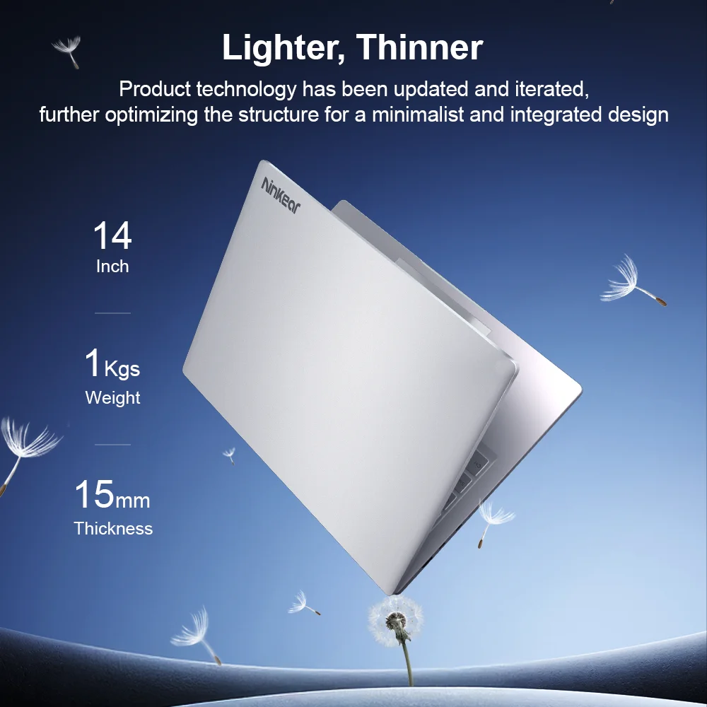 تابلت نينكير S14 للكمبيوتر المحمول AMD Ryzen ™   5 7535HS 14 بوصة 16GB LPDDR5 1 تيرا بايت SSD كمبيوتر محمول واي فاي 6 يدعم التعرف على بصمات الأصابع