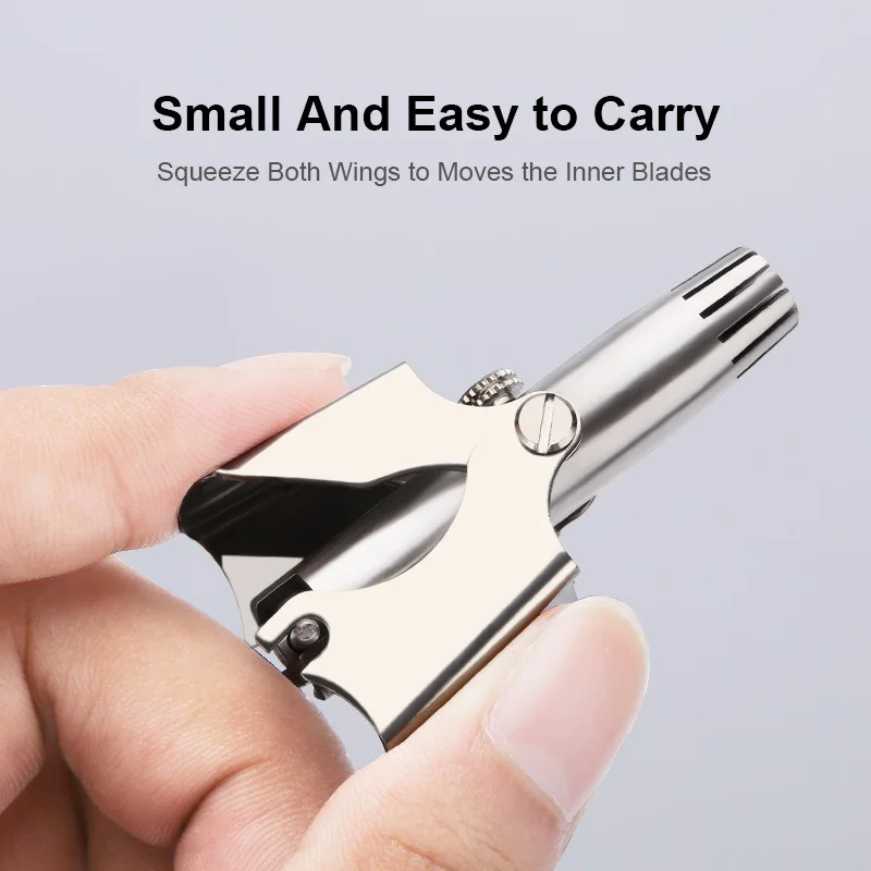 ماكينة تشذيب شعر الأنف والأذن اليدوية الجديدة من الفولاذ المقاوم للصدأ للرجال، جهاز حلاقة قابل للغسل للعناية بالوجه