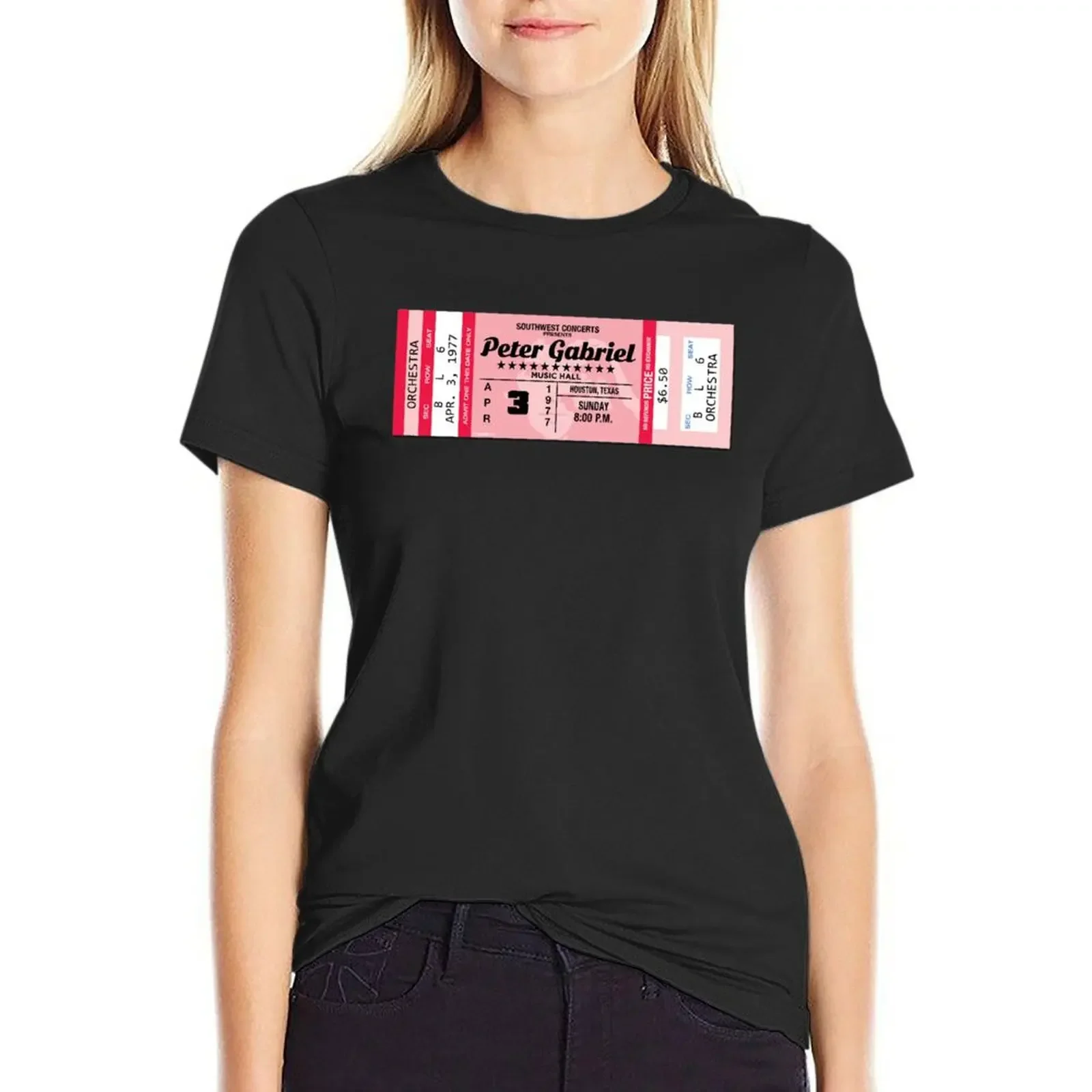 CLASSIC ROCK CONCERT TICKETS - PETER GABRIEL T-Shirt Blouse oversized animal print shirt for girls tees Womens graphic t shirts