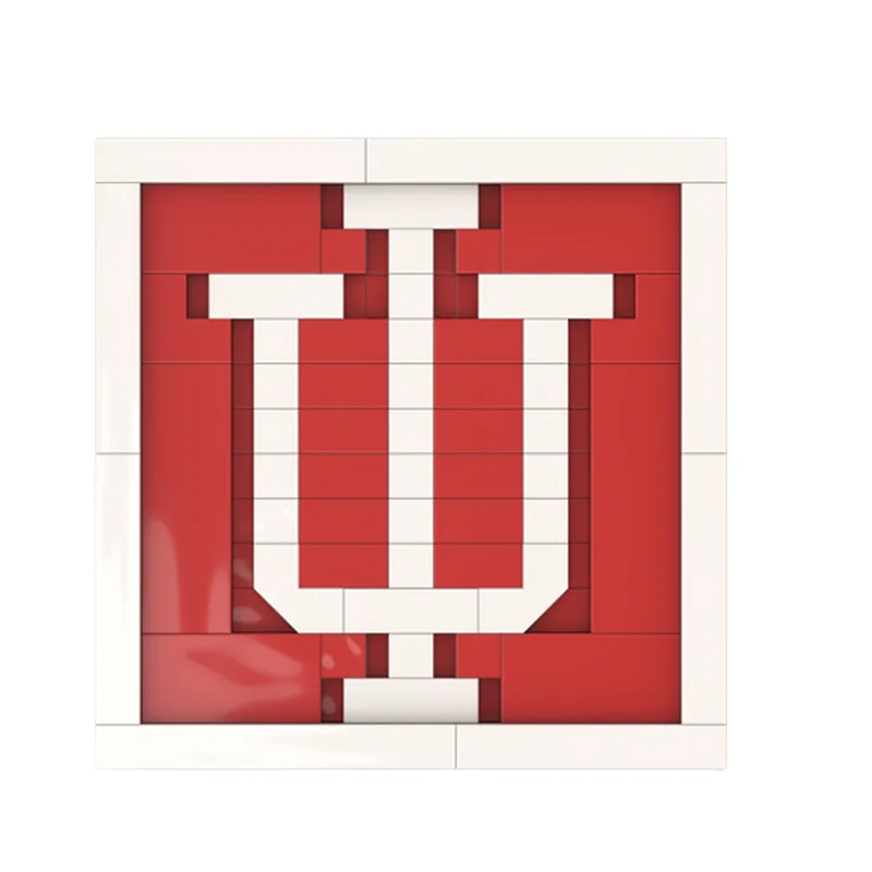 129 pièces MOC Gear Houseware Indiana University Coaster Model Building Blocks Construction Christmas Gift Idea Toy Education