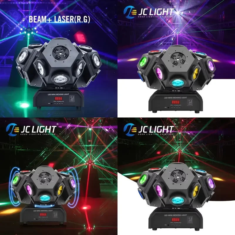 Three Heads Beam Moving Head 18pcs Creep Lamp Bar Ktv Disco Stage Lighting Led Dj Equipment Light