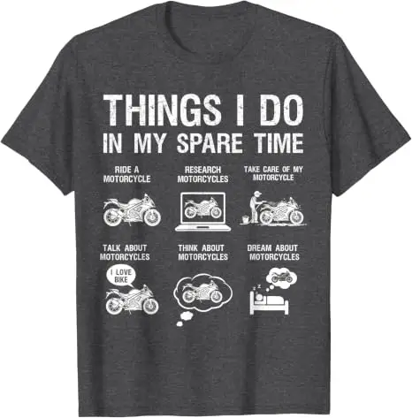 Y2k Motorradliebhaber Motorradfahrer ‌ Life T-Shirt, Humor, Dinge, die ich in meiner Freizeit mache, Biker, Motorradfahrer, Reiten, Herrenbekleidung – Detail 14