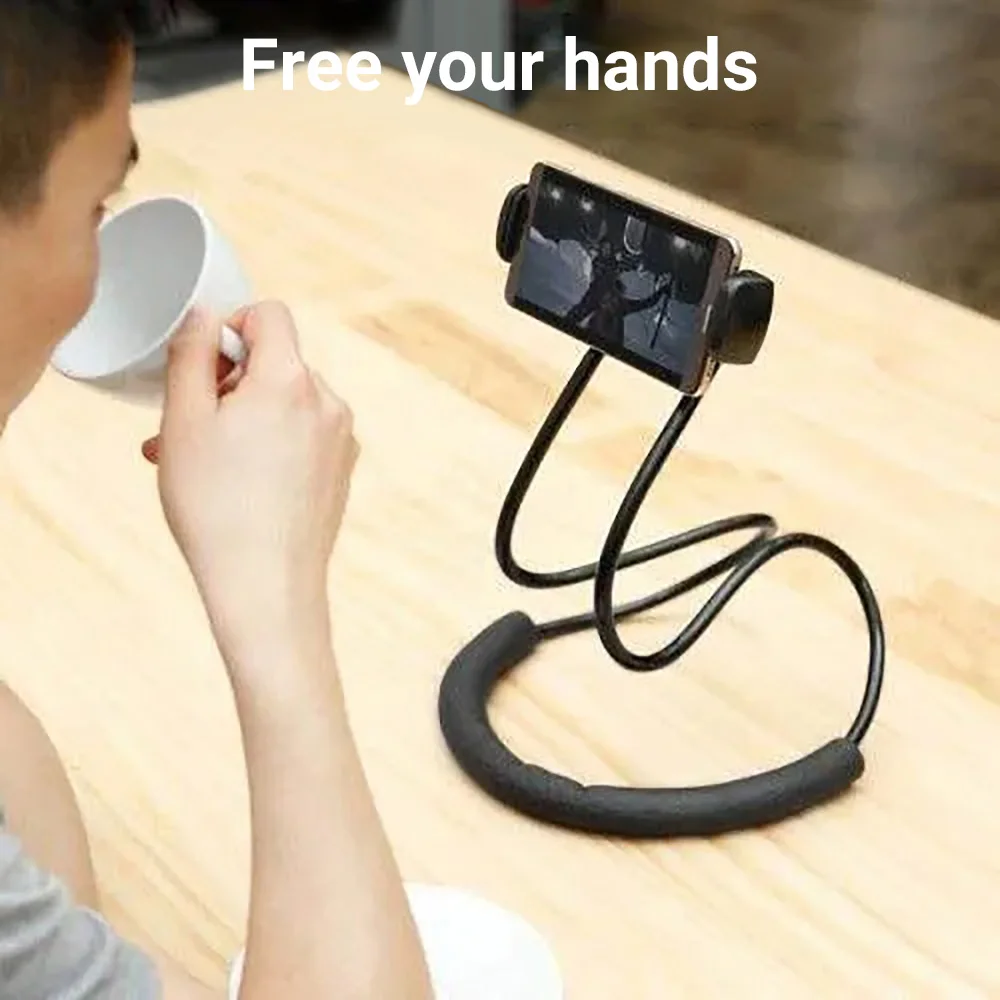 Гибкий держатель для мобильного телефона, подвесной кронштейн для ленивого ожерелья, кровать, 360-градусный держатель для телефонов, подставка для iPhone, Xiaomi, Samsung