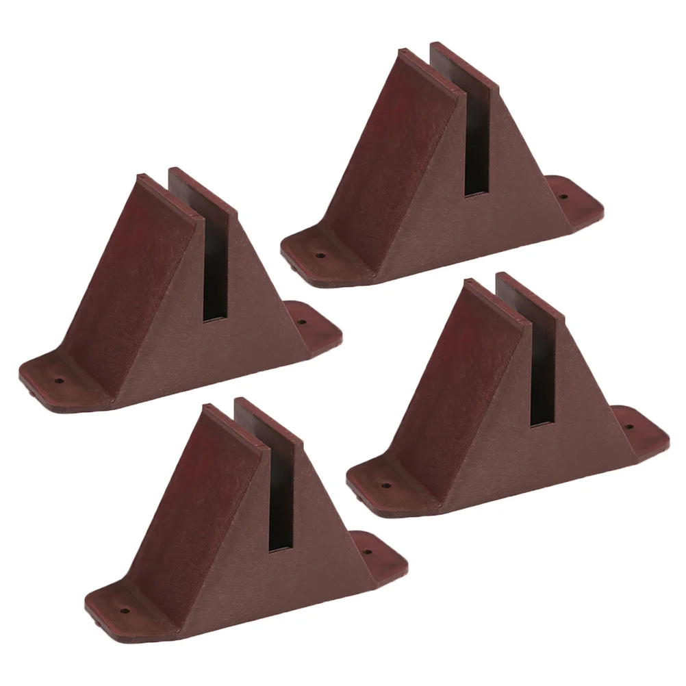 

4pcs Fence Base Brown Plastic Outdoor Garden Supplies Stabilizer Post Support Long Lasting Safe Reinforcement Matching