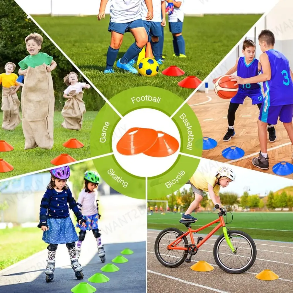 PE Marker Cones Sports Soft 5 Colors Space Markers Football Playground