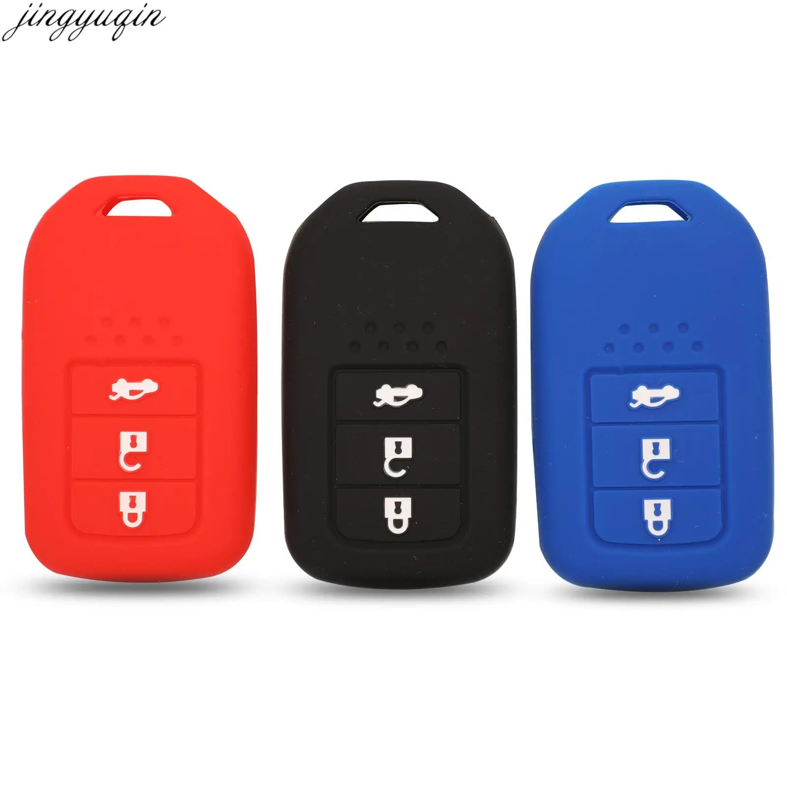 

Jingyuqin Remote Car Key Cover Silicone Case For Honda Accord City Civic CRV CR-V HRV HR-V Jade Odyssey Spirior Vezel 2015-2018