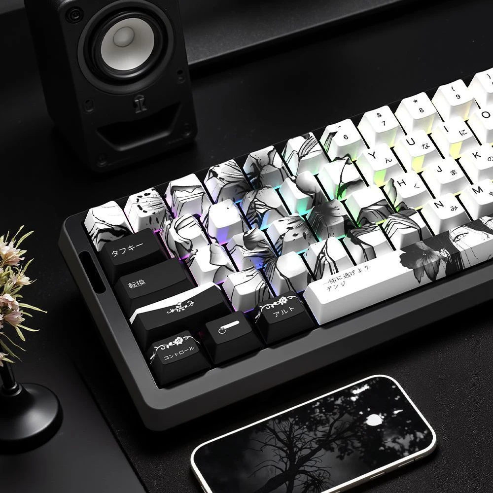 

Cherry Profile PBT Key caps 5 Sides Dye-Sublimation Keyboard Keycaps 135 Keys Set for Cherry MX Switches Mechanical Keyboard