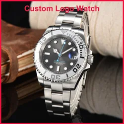 Grey Dial Men Custom S Logo Watch Yact-MASTER Design 40mm Waterproof BGW9 Luminous Stainless Steel Automatic NH35 WristWatches