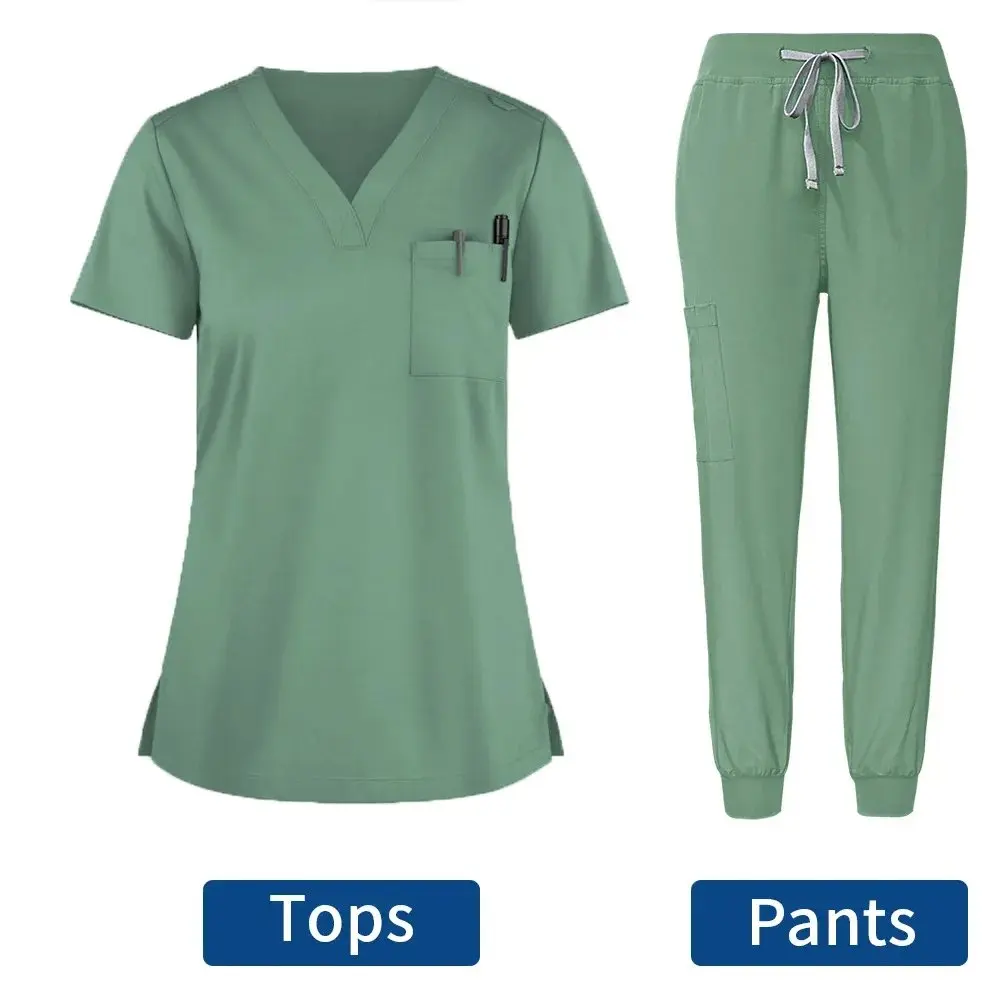 New Unisex Medical Uniforms for V-neck Nurse Scurbs Set Women Hospital Doctor Workwear Oral Dental Surgery Work Uniform