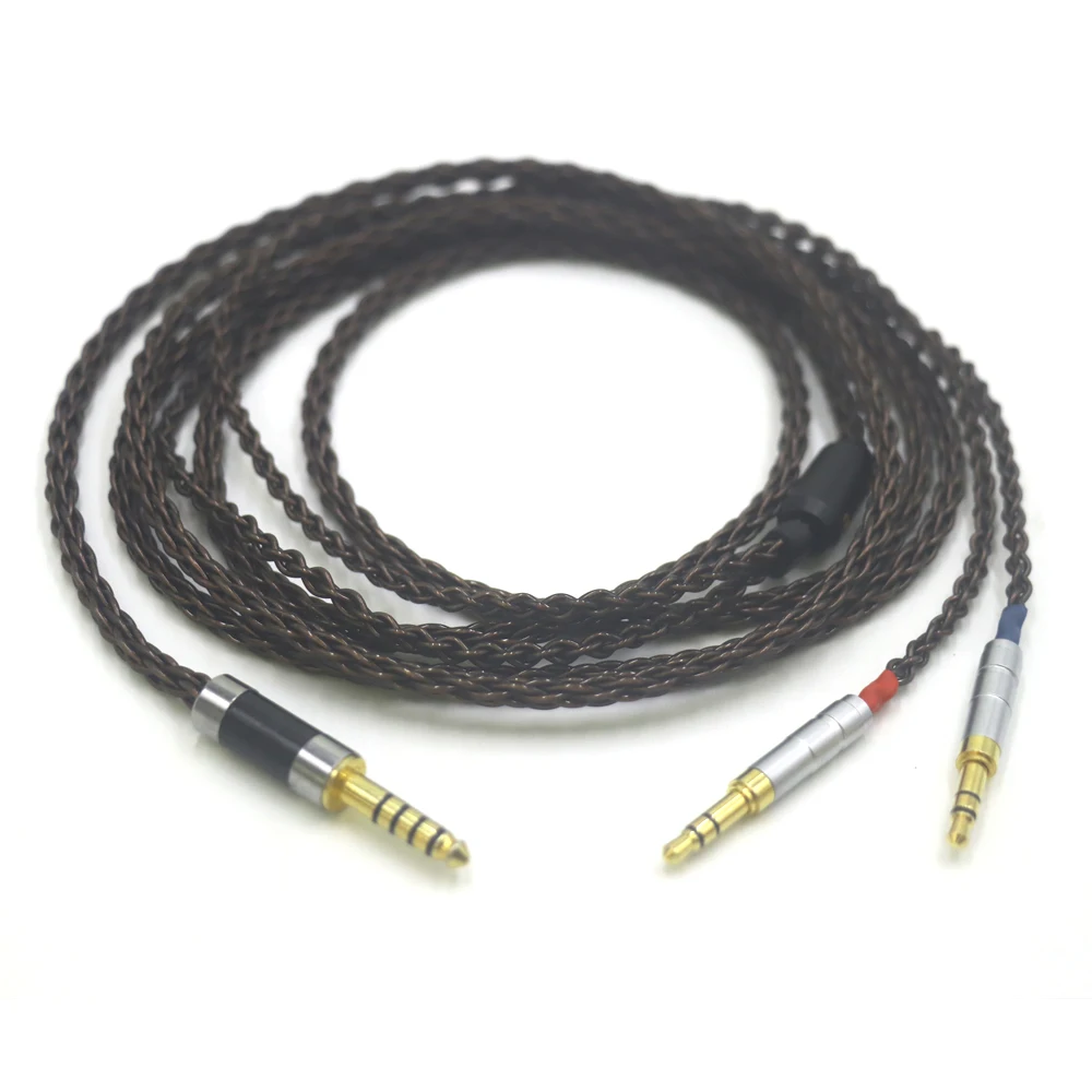 8Core headphone Cable OFC Core 24K Gold Plated Plug 3.5mm 4.4mm Balanced Cable for Denon AH-D600, AH-D7200, AH-D7100 Earphone