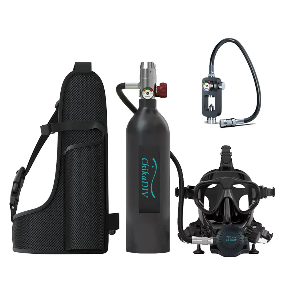 

Portable Scuba Lung Tank 1L 3000 PSI, Mini Dive Tank with 20 Minutes Backup Air,Rechargeable Underwater Exploration Gear