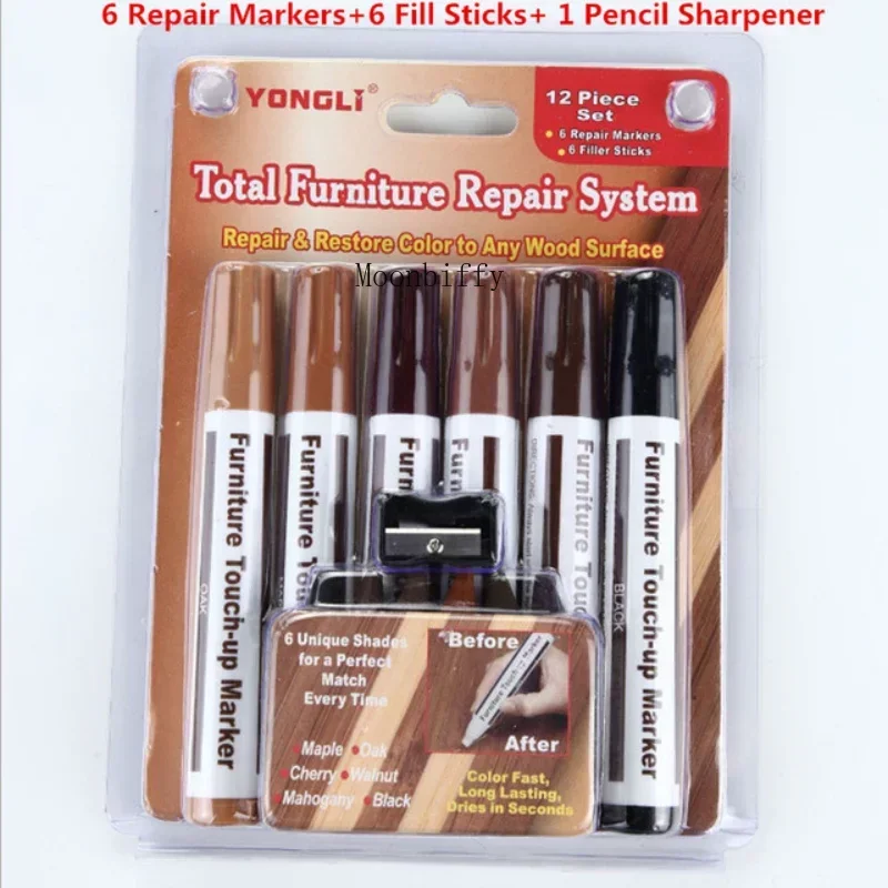 Móveis Touch up Kit Marcadores e Filler Sticks Arranhões de Madeira Restaurar Kit Scratch Patch Paint Pen Reparação de Madeira Composto