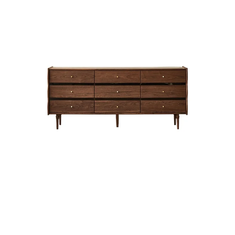 Black walnut nine-bucket cabinet antique bedroom storage cabinet