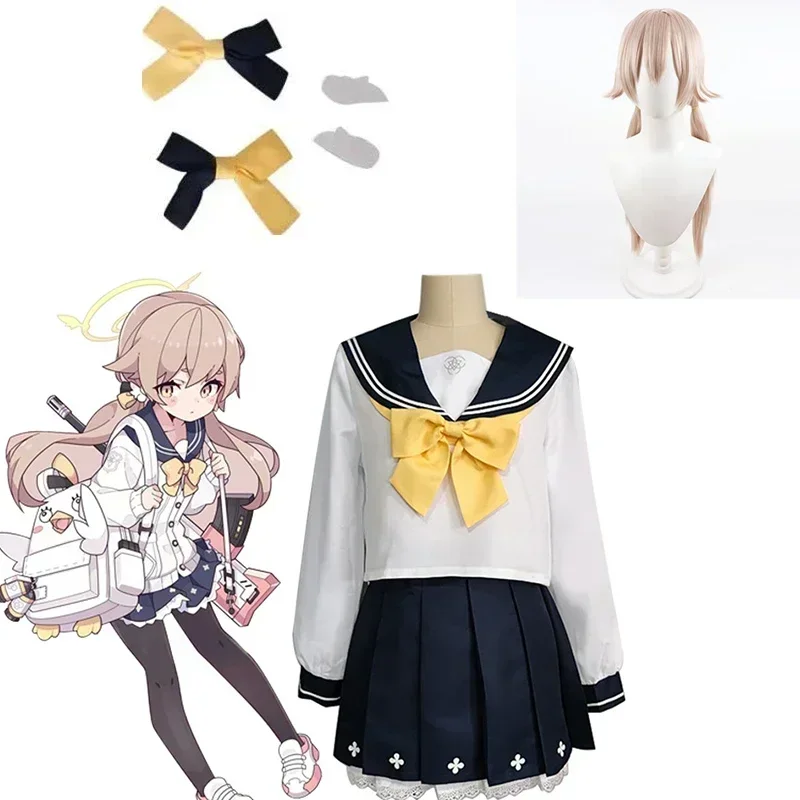 

Anime Blue Archive Ajitani Hifumi Cosplay Costume for Women Adult Sailor Suits JK Uniform Jacket Bow Headwear Halloween