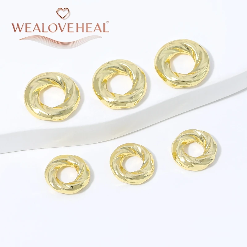 18K vergoldete Messing-Distanzperlen, Trennperlen, runde Perlen für DIY-Armbänder, Halsketten, Schmuckherstellungszubehör – Detail 16