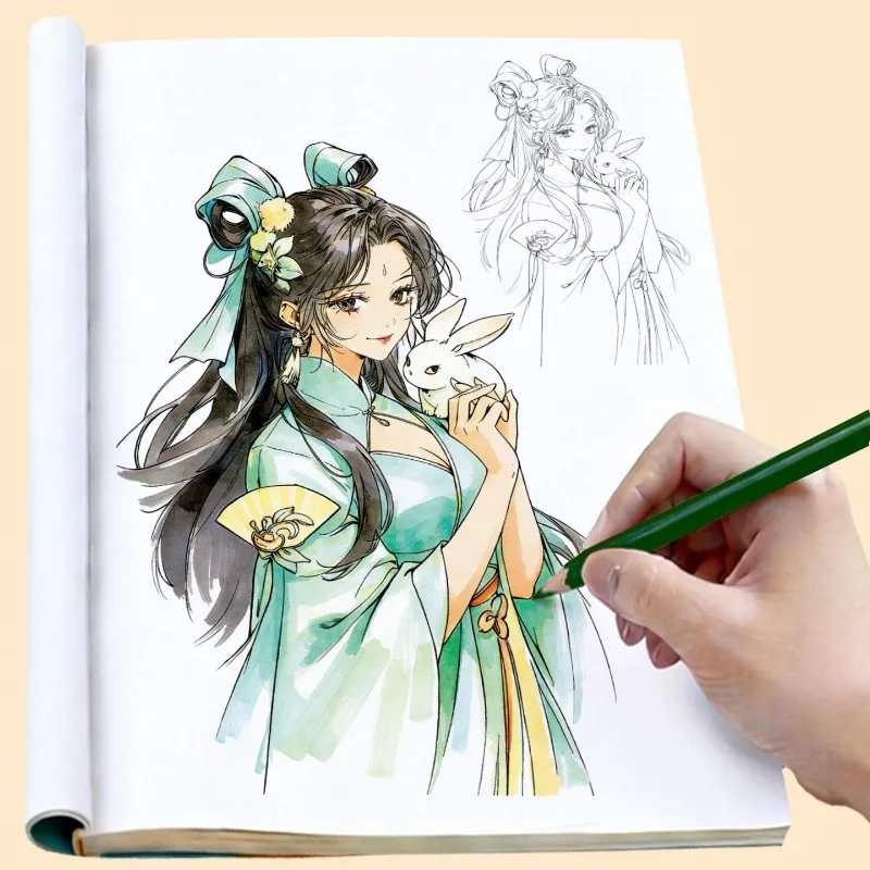 

Книга для срисовывания манги в японском стиле, 3-в-1 (линейный рисунок/раскрашивание/композиция), руководство по рисованию комиксов для подростков и взрослых