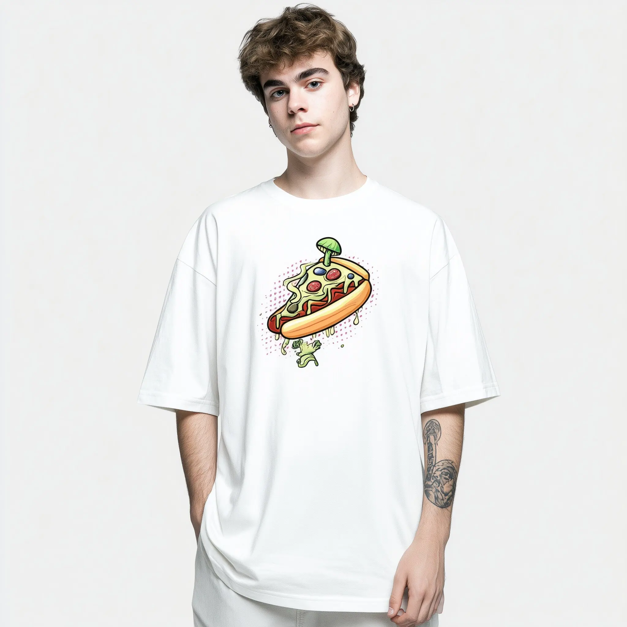 

Teevo Men's Casual T-Shirt with Hot Dog Art Print for Daily Wear