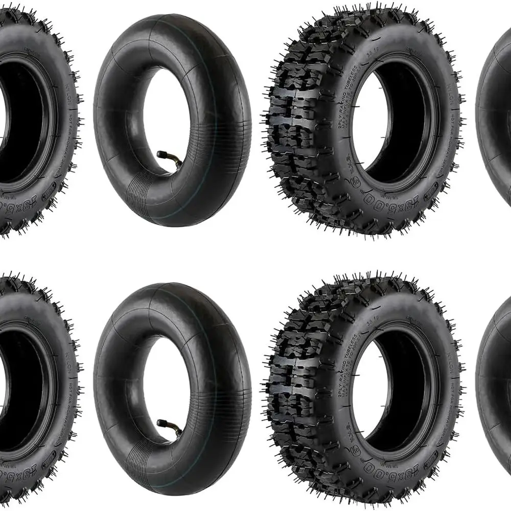 

Replacement 13x5.00-6 13x5x6 Tire and Inner Tube for Go Kart ATV Yard Tractor Hand Truck Riding Lawn Mower Lawn Tractor (4 Tires