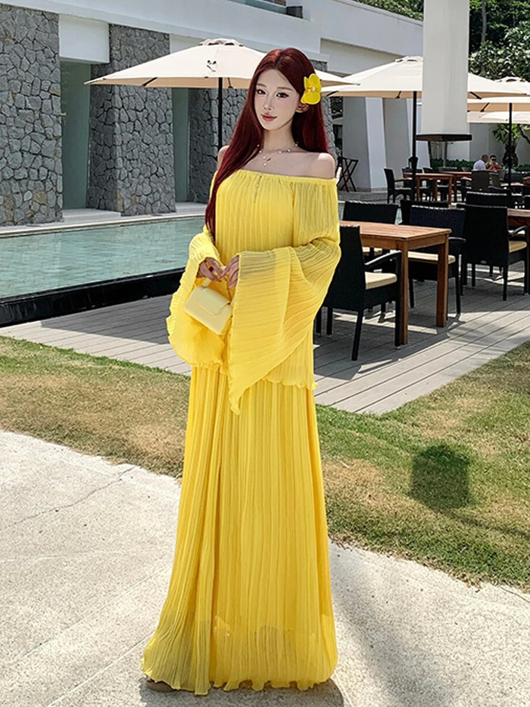 

Beach Vaion Sle One oulder Top f Skirt Two Piece Set Clete OOTD Spring 2026 Comfortable Cotton Loose Fit Casual