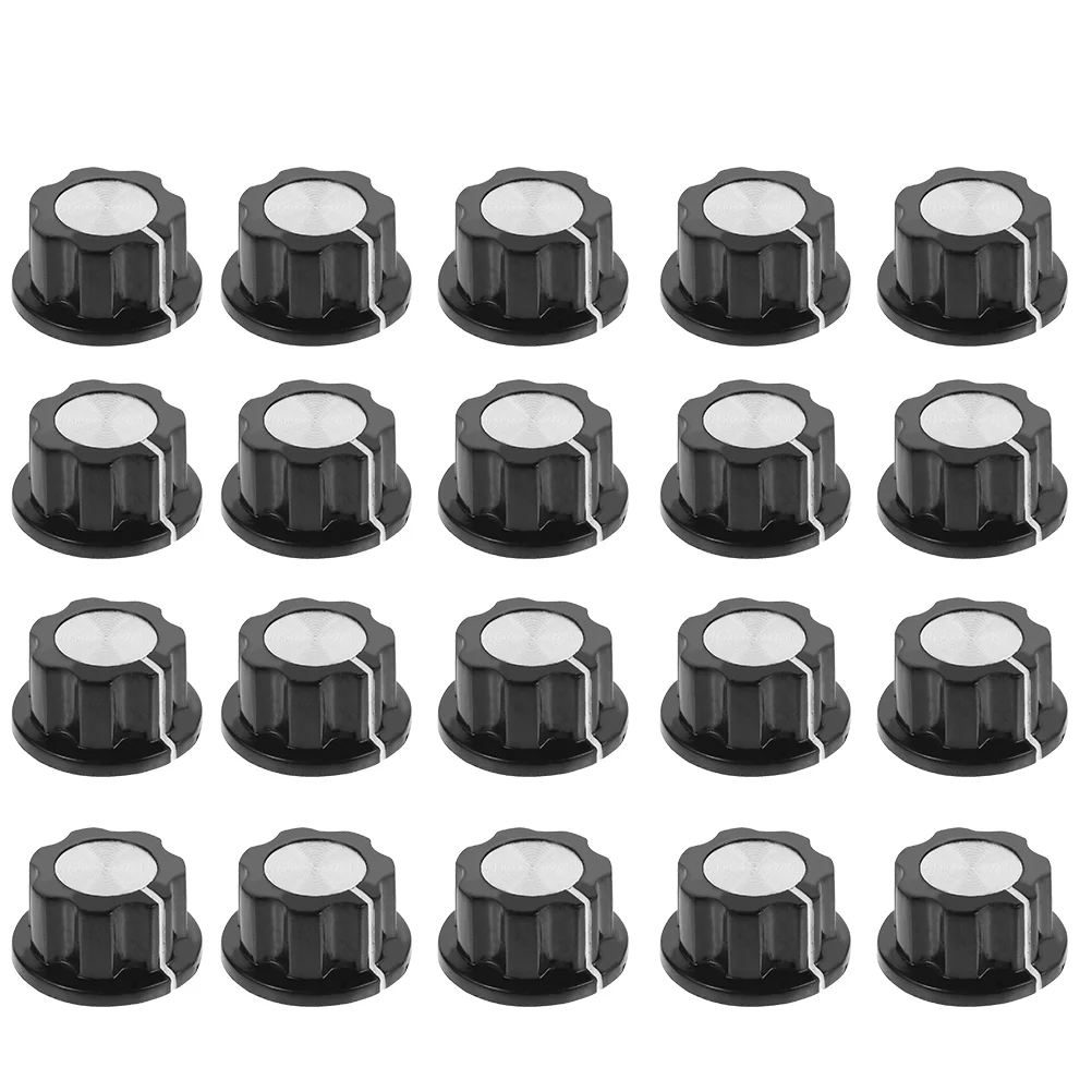 20 Pcs Potentiometer Knob Cap Volume Control Adjustable Rotate Button Knobs Bakelite