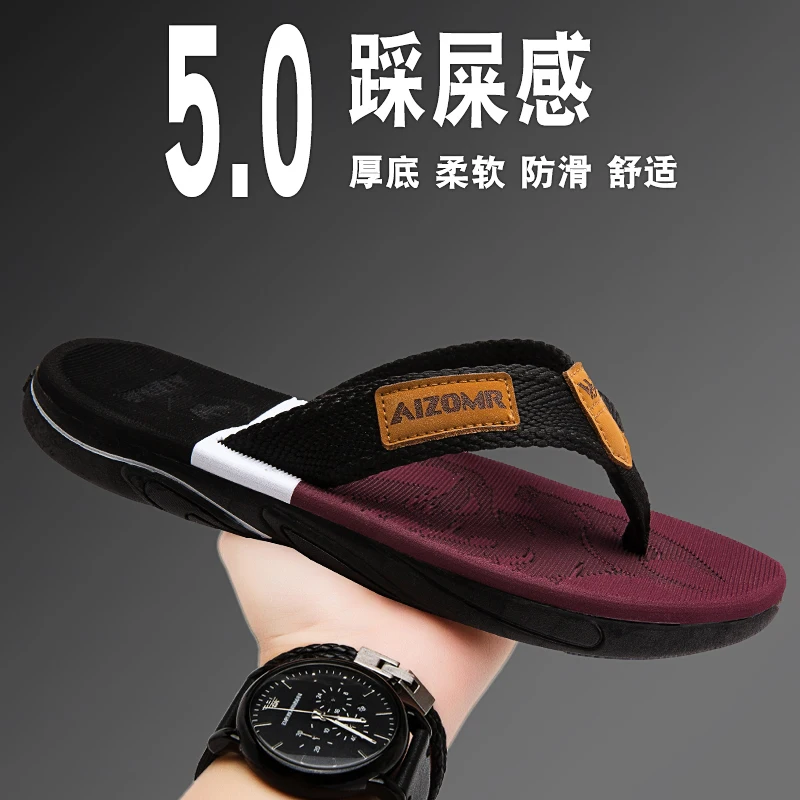 2026 High-end Men's Flip-flops,Anti-slip, Wear-resistant,Odorless,New Summer Outerwear Flip-flops,Beach Sandals