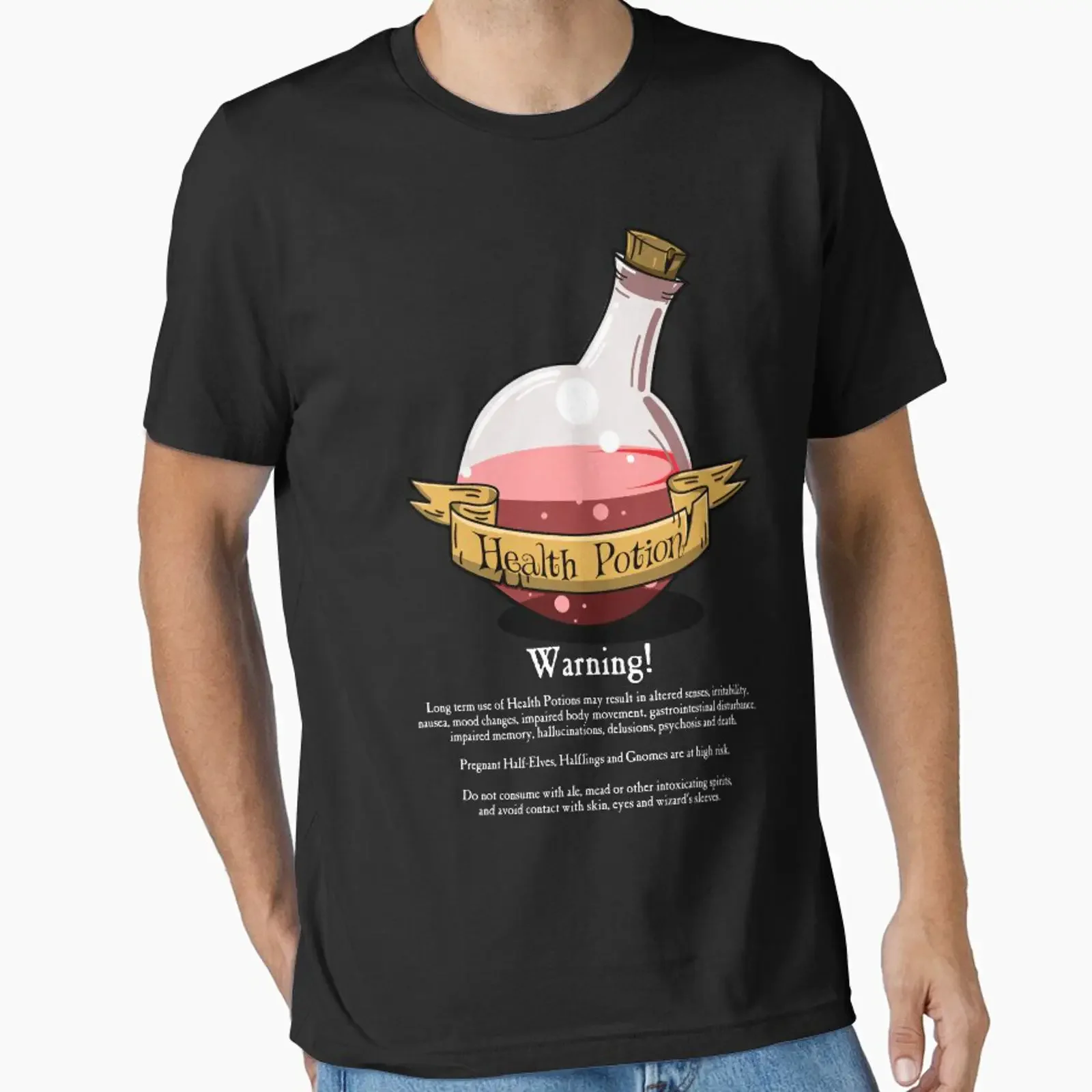 Health Potion Essential T Shirt vintage Washed Casual Top For Everyday Wear Soft homme Versatile Breathable Unisex graphic
