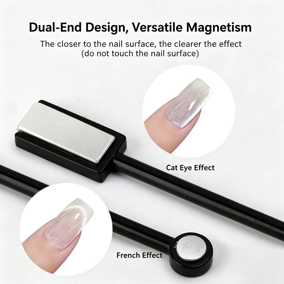 Dual-ended Nail Magnet Stick Strong Magnetic Cat Eye Gel Polish Magnet Rod Nail Art Manicure DIY Tool