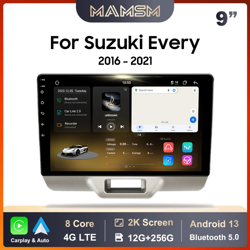 

Автомобильный радиоприемник MAMSM для Suzuki Every 2016-2021 Android 13 Мультимедийный видеоплеер 4G GPS Carplay Авто головное устройство Навигационные системы