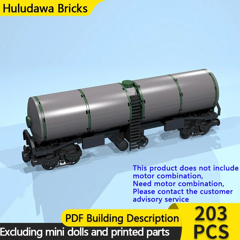 

City Car Model MOC Building Bricks 8-Wheel Gray Tanker Wagon Modular Technology Children Holiday Gifts Assemble Toys Suit
