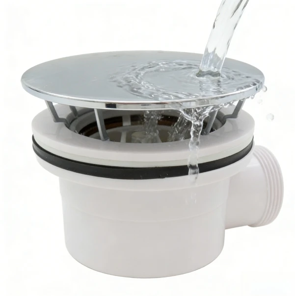 Shower Drain Trap ABS Shower Drain For Bathroom Built-in Smell Trap Side Drainage System Quick Water Flow For Shower Base