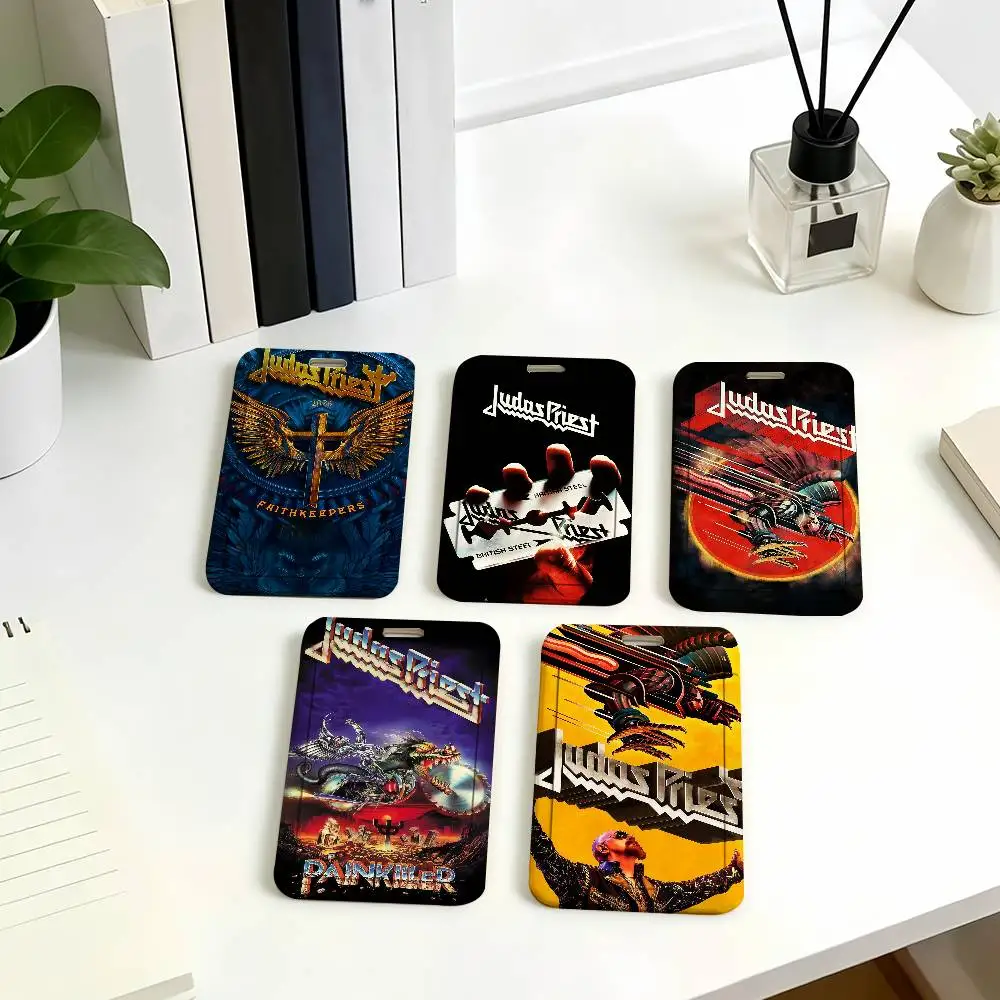 Band J-Judas Priest Card Holder Corporate Business Work Badge Holders Uisex Credit Bus Daily Commute ID Case