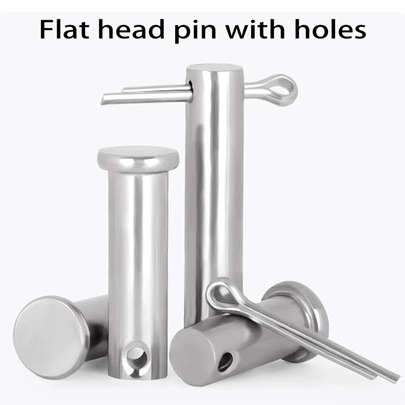 Con foro perno albero coppiglia perno set testa piatta perno cilindrico spina pin di posizionamento M3M4 M5 M6 M8GB882 304 acciaio inossidabile