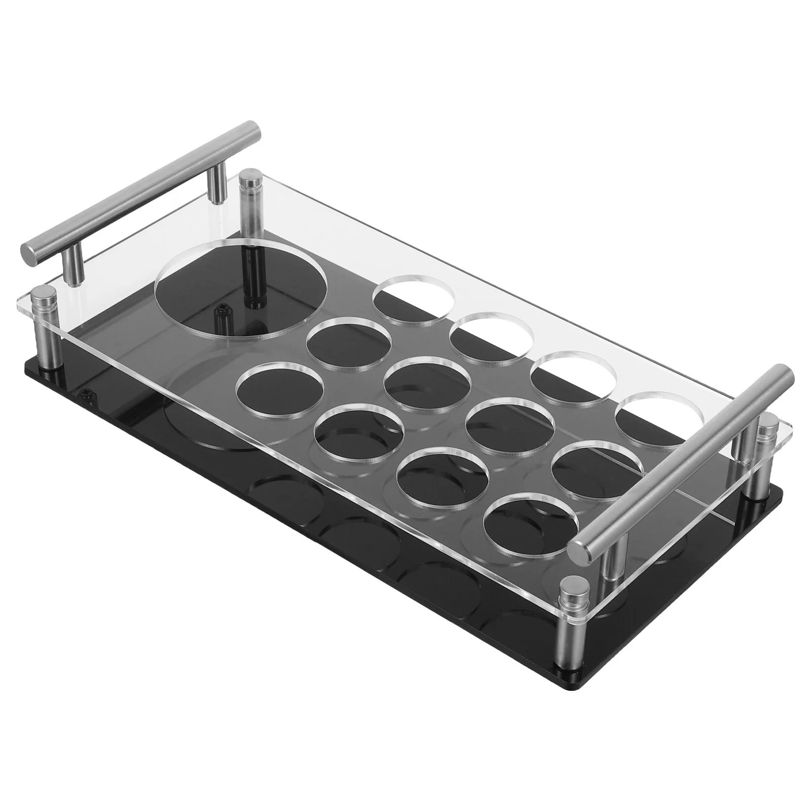 Bandeja de soporte para vasos de chupito, acrílico, diseño minimalista moderno para Control preciso de porciones, estante de almacenamiento estable, barra para el hogar