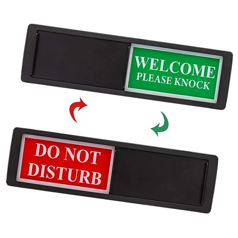 1pc Do Not Disturb / Welcome Sign for Home Office Restroom Conference Hotel Hospital, Non-Scratch Slider Door Indicator Sign