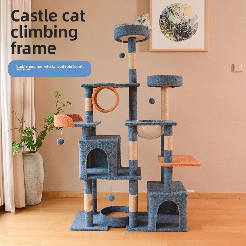 

Large Cat Tree with Perches Scratching Posts Multi Level Cat Tower for Big Cats Floor to Ceiling Cat Climbing Frame