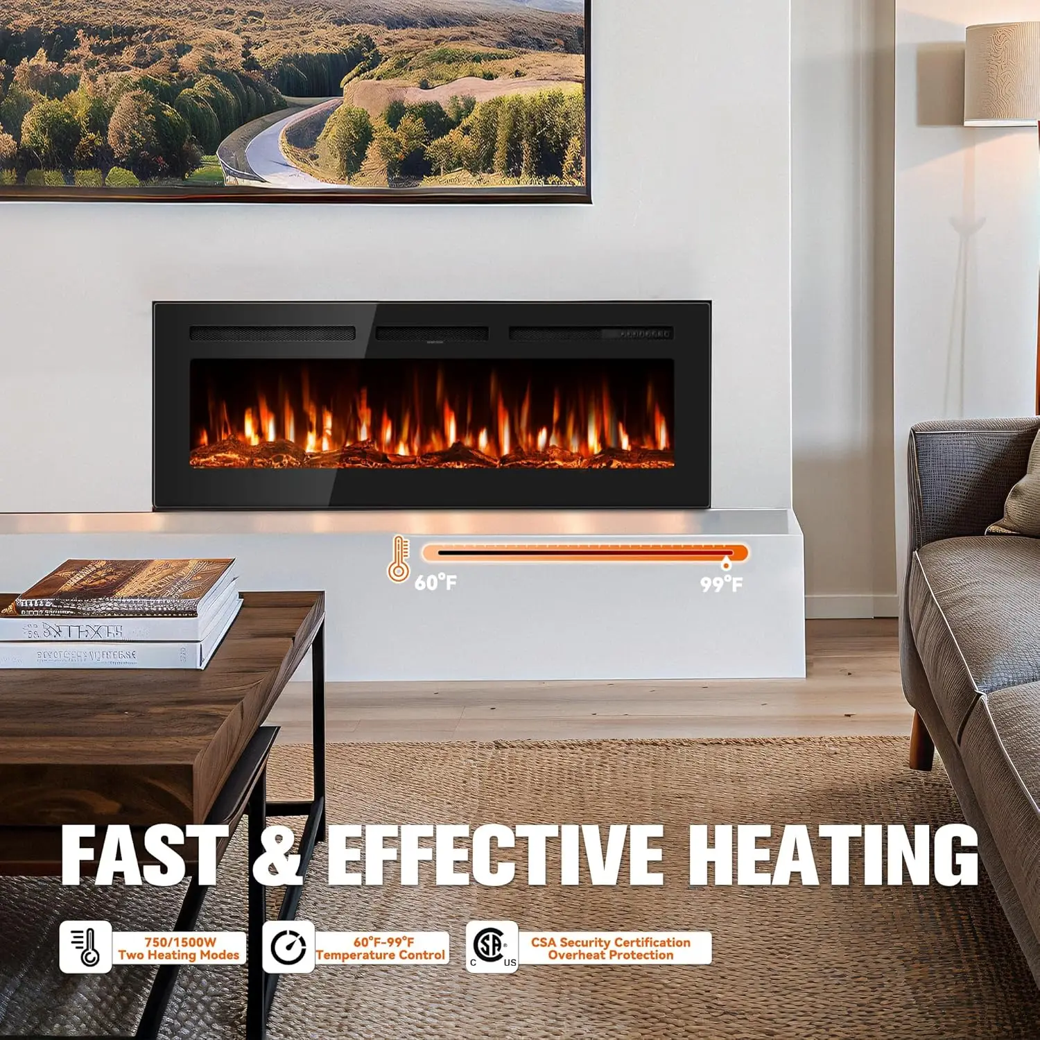 Remote control electric fireplace