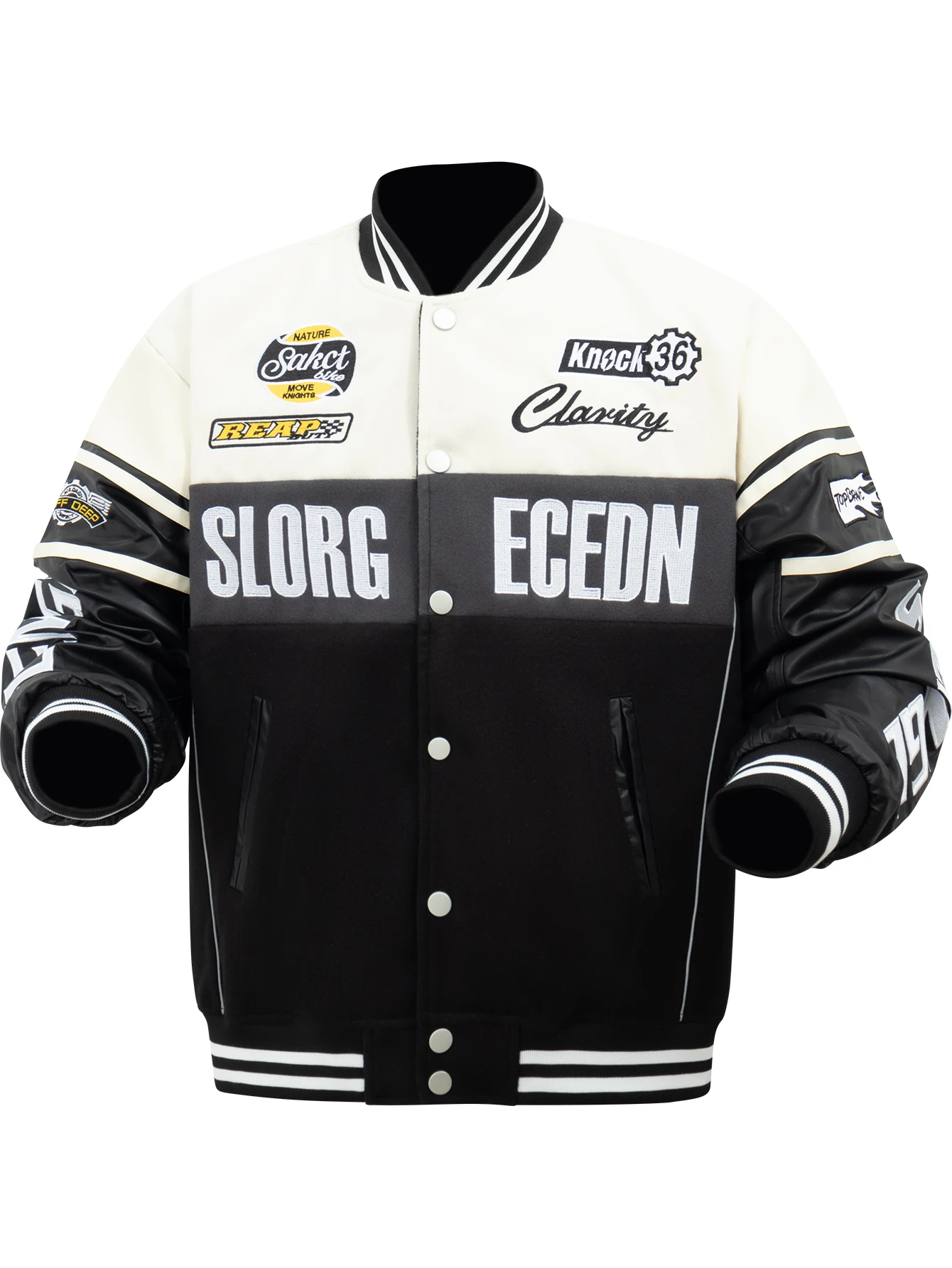 Men's Casual Jacket Bomber Motorcyclestyle Jacket Coats Reflective Strip Varsity Baseball Outerwear Lightweight Windbreaker