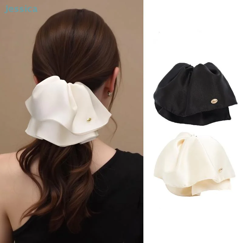 ♥ Französische Satin-Haarspange mit großer Schleife, süßer Hai-Clip für Damen für Pferdeschwänze