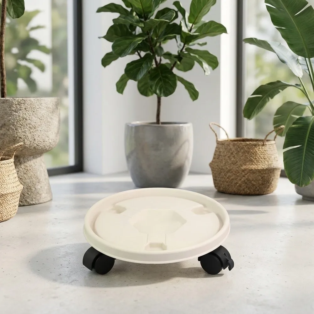 Plant Roller Base With Wheels For 260mm Pots Moves Garden Plants Trees Large Vases Barrels Trash Cans Without Floor Scratches