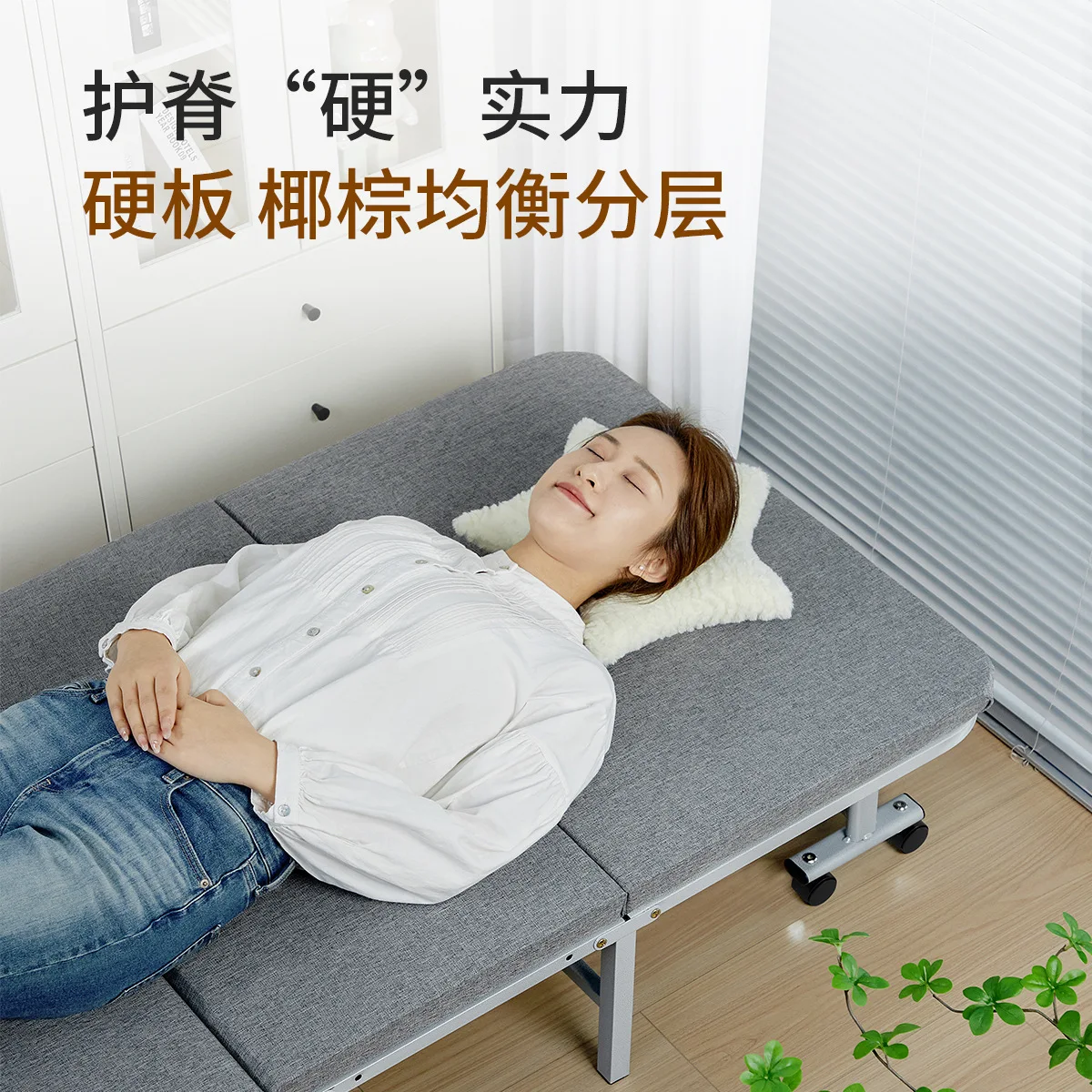 Ruista folding bed home lunch break nap office swissda single camp bed simple hard board back