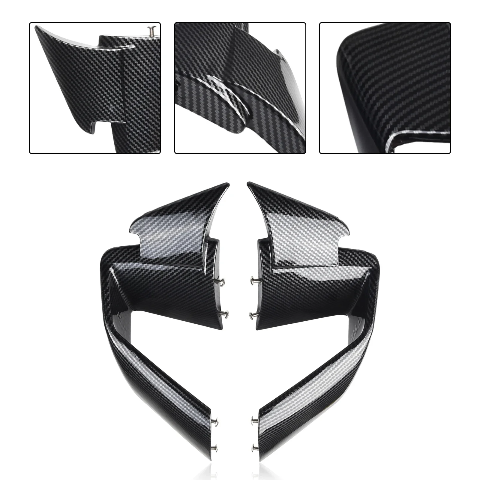 

Carbon Fiber Front Spoiler Fxed Wind Winglets For BMW S1000RR M1000RR 2019 2022 ABS Material Aluminum Bracket Screws Kit