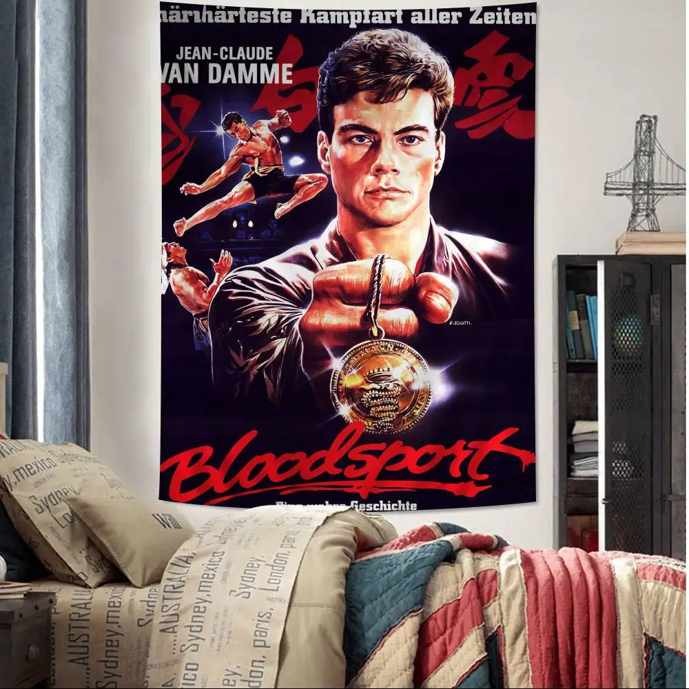 Bloodsport Vintage Movie Tapestry Art Printing Japanese Wall Tapestry Anime Wall Hanging Home Decor