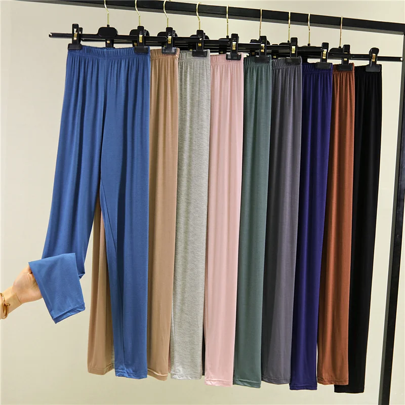 Black High-Waisted Modal Base Layer Pants Women's Thin Nine-Piece Tight Fit Inner Wear Slimming Autumn Pants