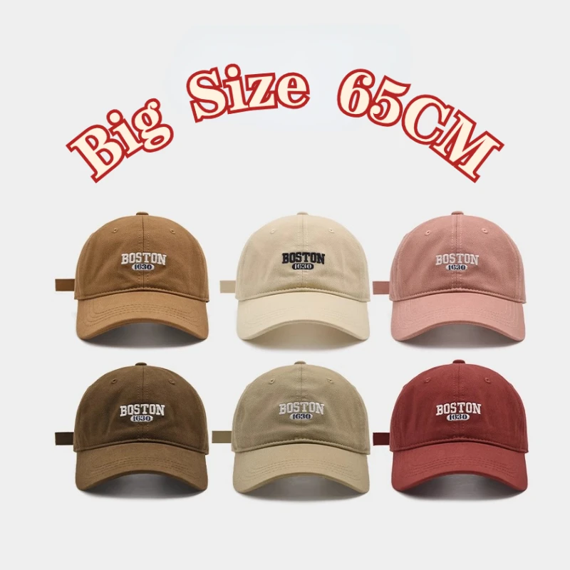 Big Size 65cm Ins Embroidered Letter  Baseball Cap Peaked Cap Korean Curved Brim Trendy Men and Women Spring Autumn Baseball Cap