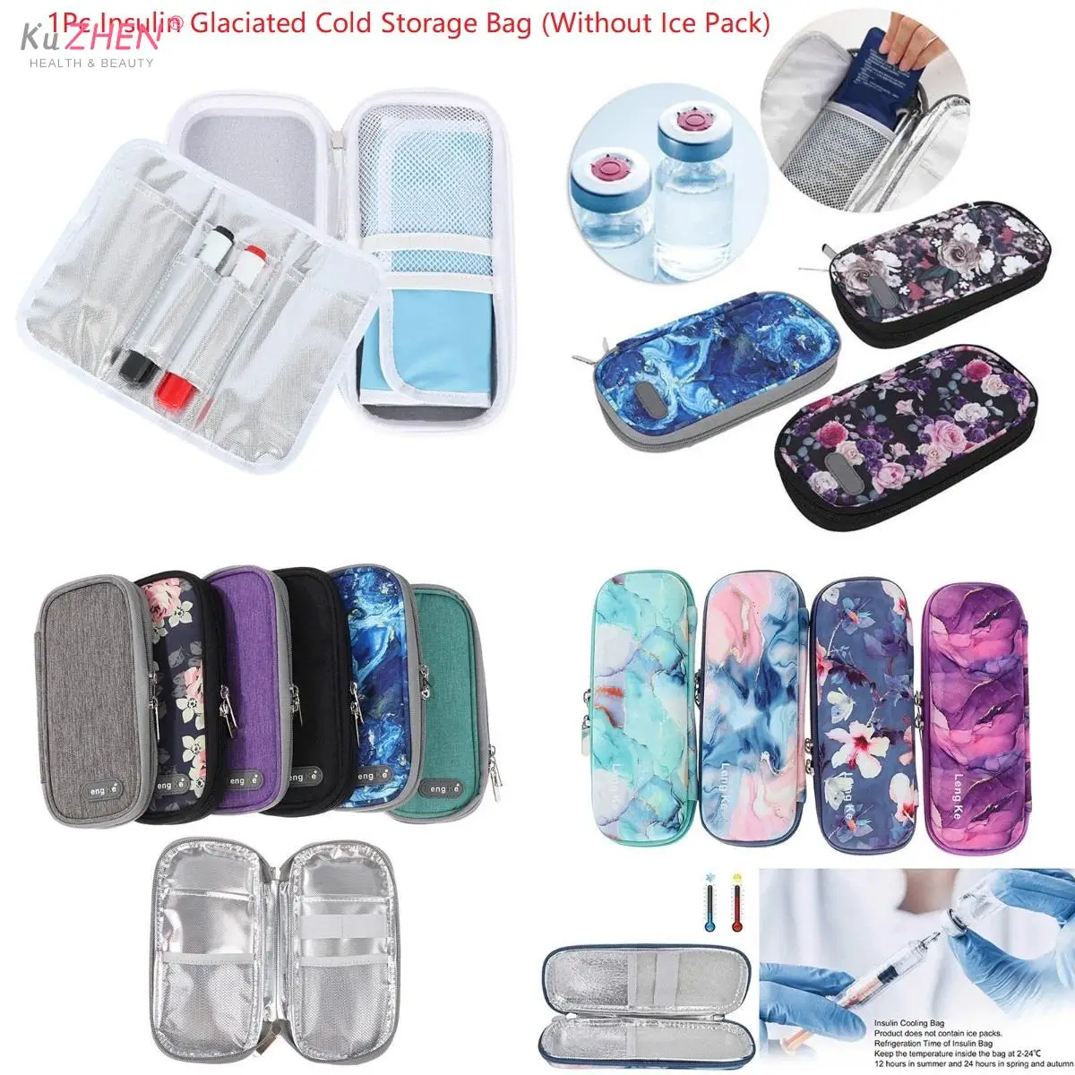 1 Pcs Portable Insulin Cooler Bag, Portable Travel Diabetic Cooling Case Without Ice Pack, Diabetic Supplies Storage Box Health