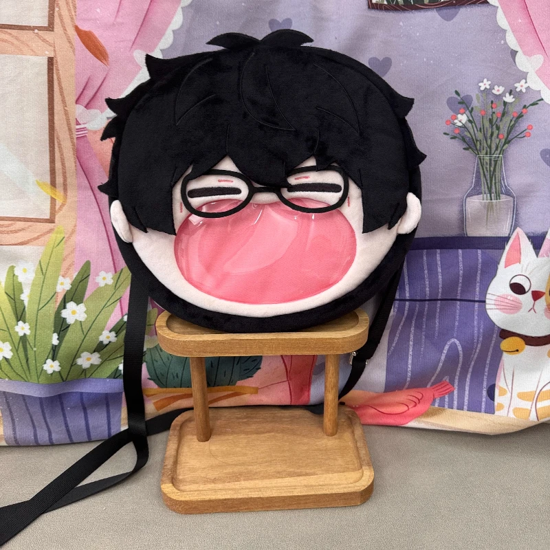Japanese Anime Game Ren Kawaii Face Cosplay Plushies Backpack Itabag Lolita Girls Transparent Shoulder Bags Fans Collection Gift
