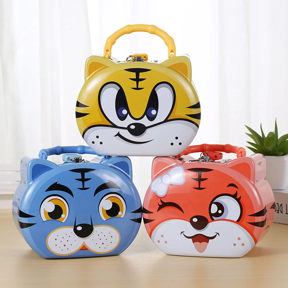 Tirelire tigre de dessin animé 3 pièces, boîte de rangement d'argent mignonne, pot d'épargne décoratif Durable pour chambre à coucher, salon, bureau d'étude