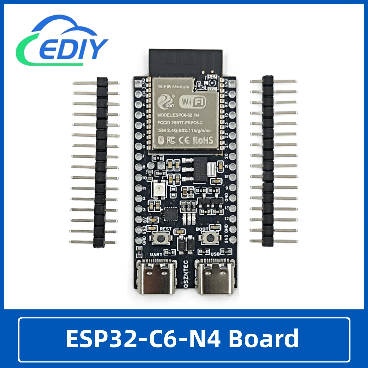 ESP32-C6 Core Board ESP32-C6-DevKitC-1 WIFI6 BLE Zigbee Ultra-low Power Consumption Compatible ESP32 Series Modules